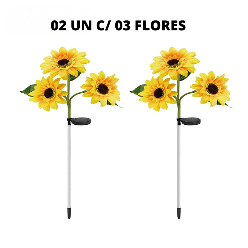 Luminária de Girassol - LED Solar à Prova d'Água