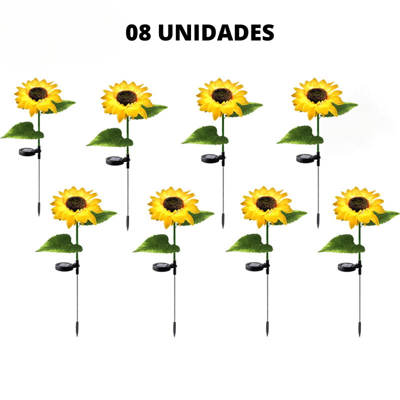 Luminária de Girassol - LED Solar à Prova d'Água