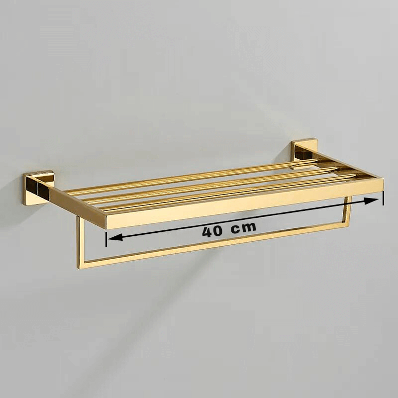 Acessórios Para Banheiro Luxury Gold Brilhante Em Aço Inoxidável