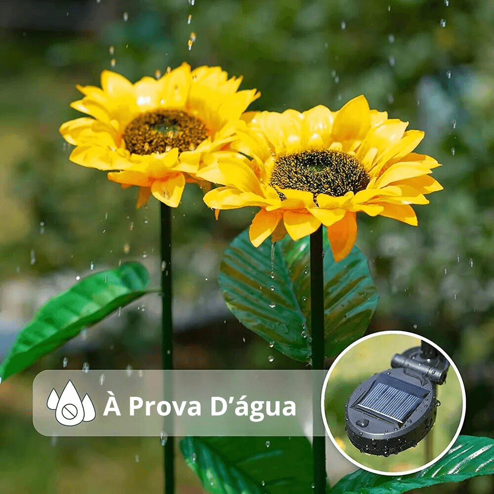 Luminária de Girassol - LED Solar à Prova d'Água