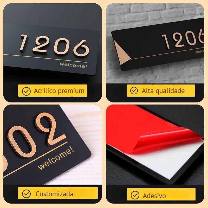 Placa Personalizada Modern Door Residencial e Comercial
