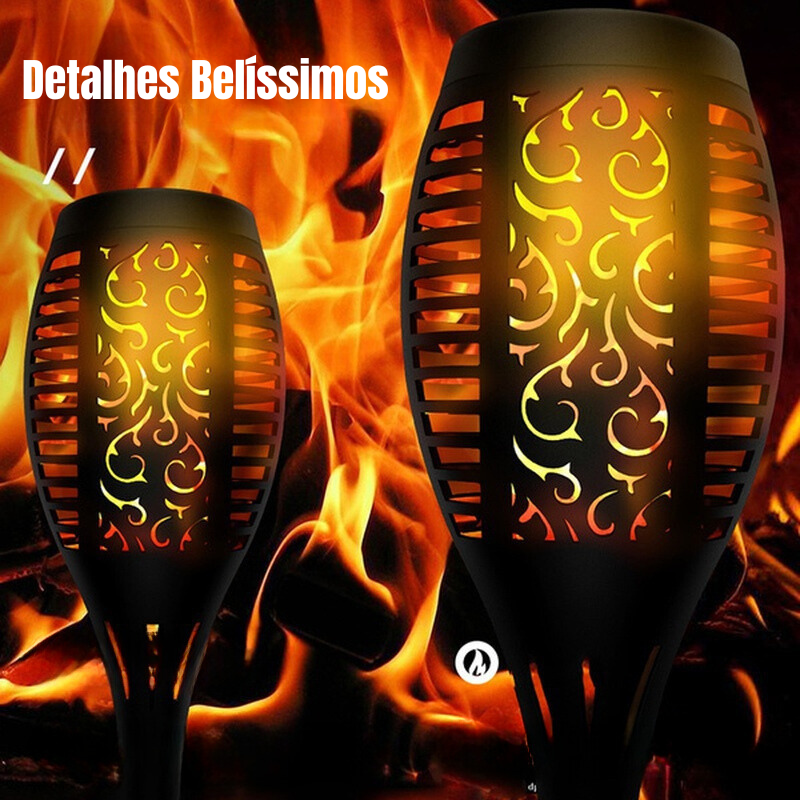 Luminária Balizadora Solar em LED - Solar Flame