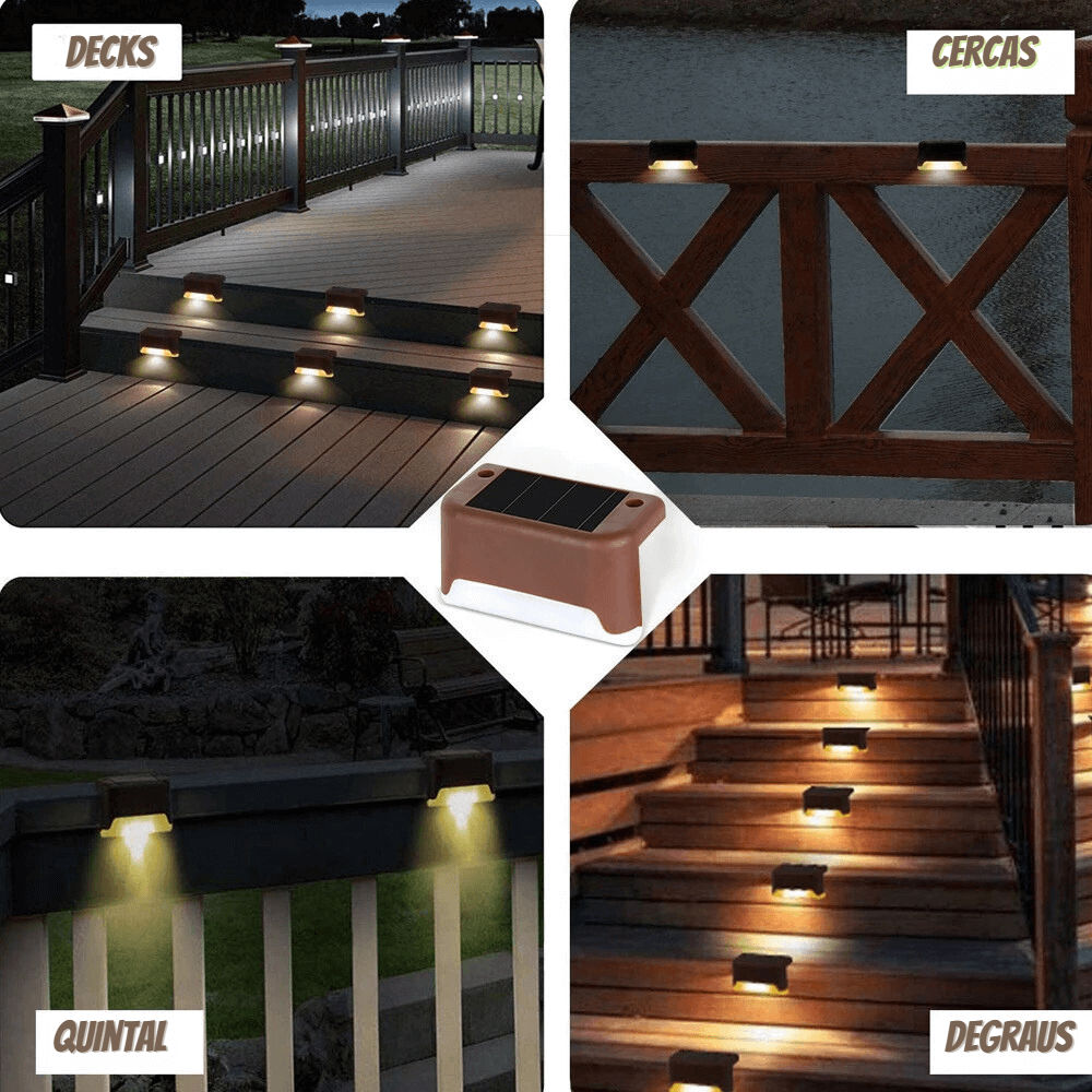 Luminária de Led Solar Externa Para Muro - Escada - Cercas