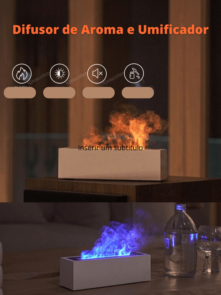 Umidificador de Ambiente com Luz e Aroma Difusor