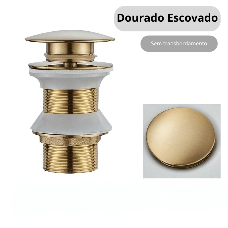 Válvula Click para Cuba de Banheiro - Golden Preto e Cromado