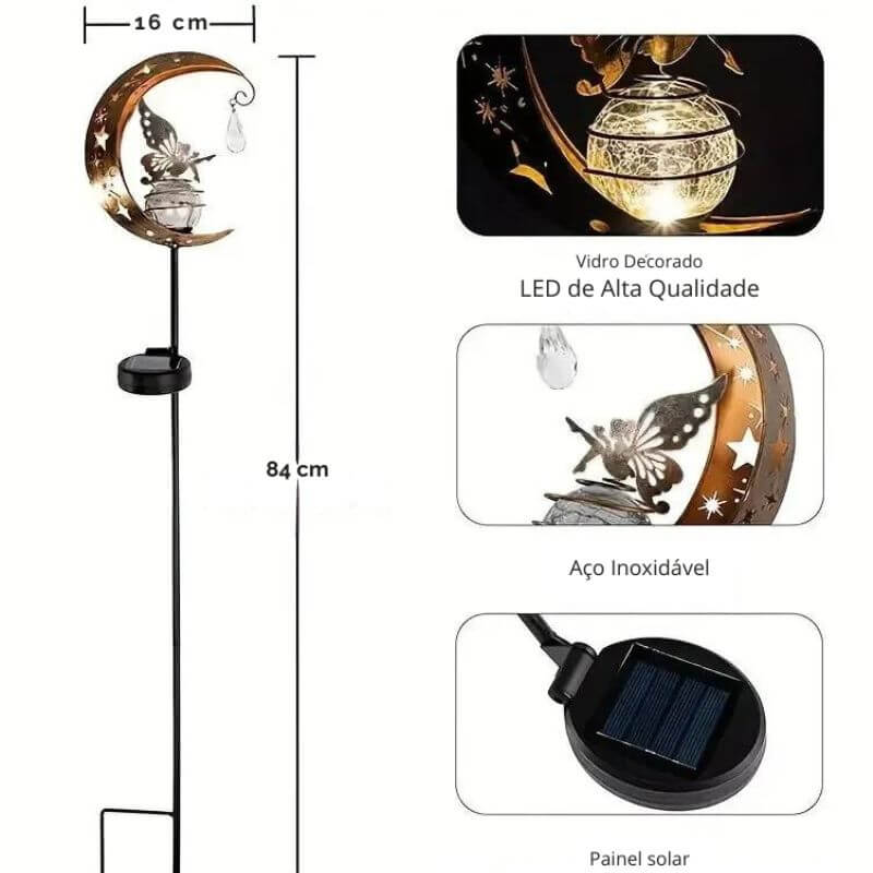 Luminária Para Jardim Fada - em Led Solar