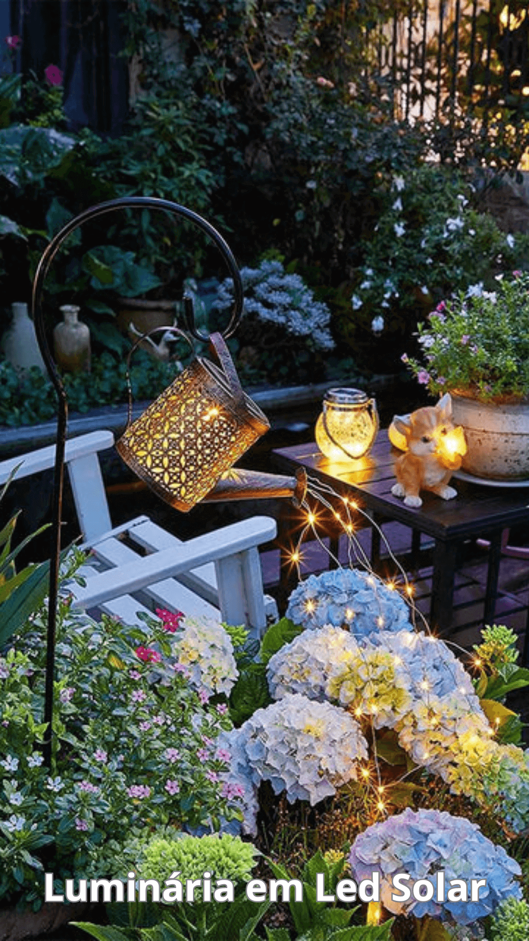 Luminária Solar Regador Encantado - À prova d'água Decoração de Jardim