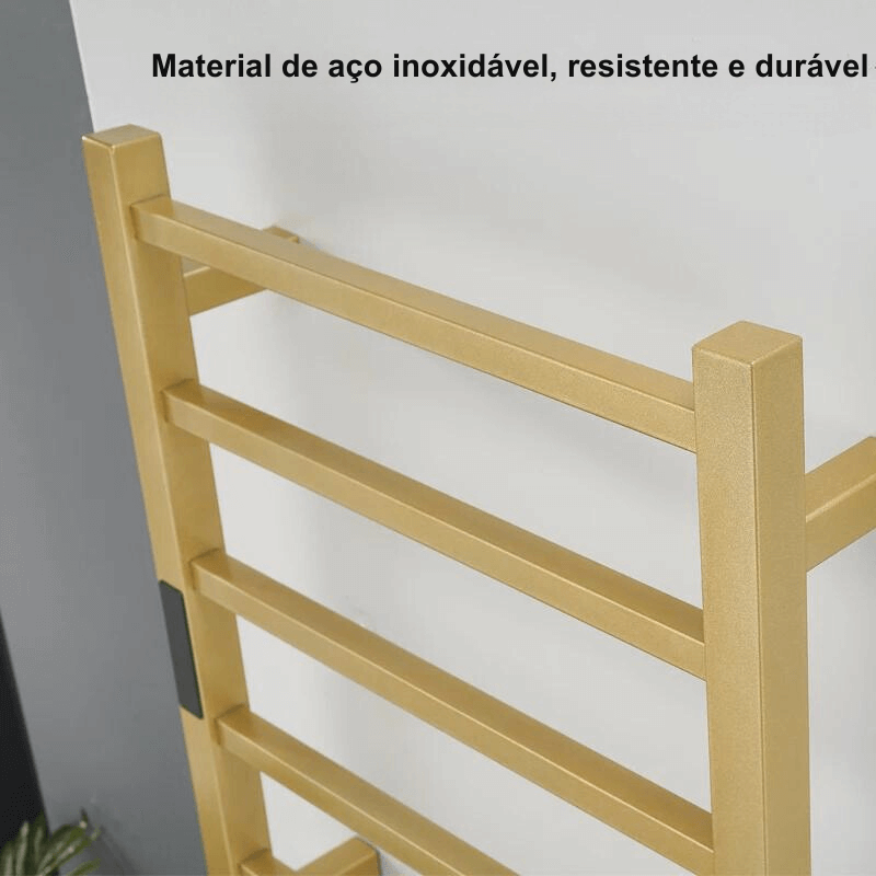 Toalheiro Térmico Elegance Aço Inoxidável Display Digital Fiação Oculta/Exposta Branco
