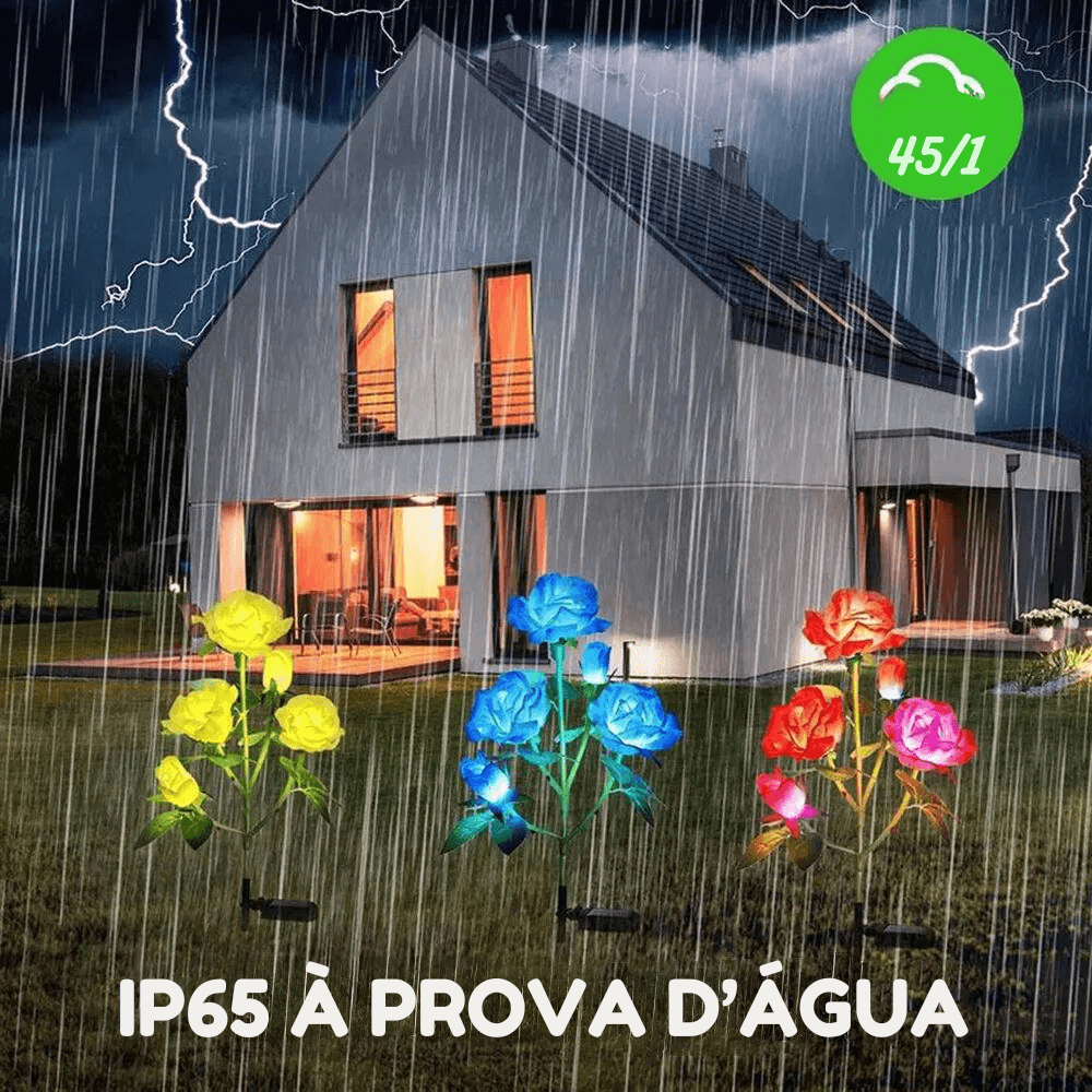 Luminária de Led Solar À Prova D'Água Rosas