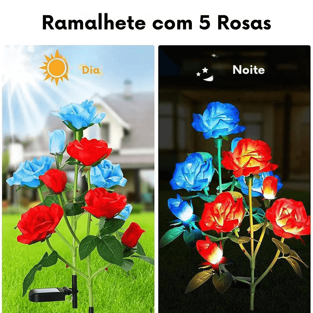 Luminária de Led Solar À Prova D'Água Rosas