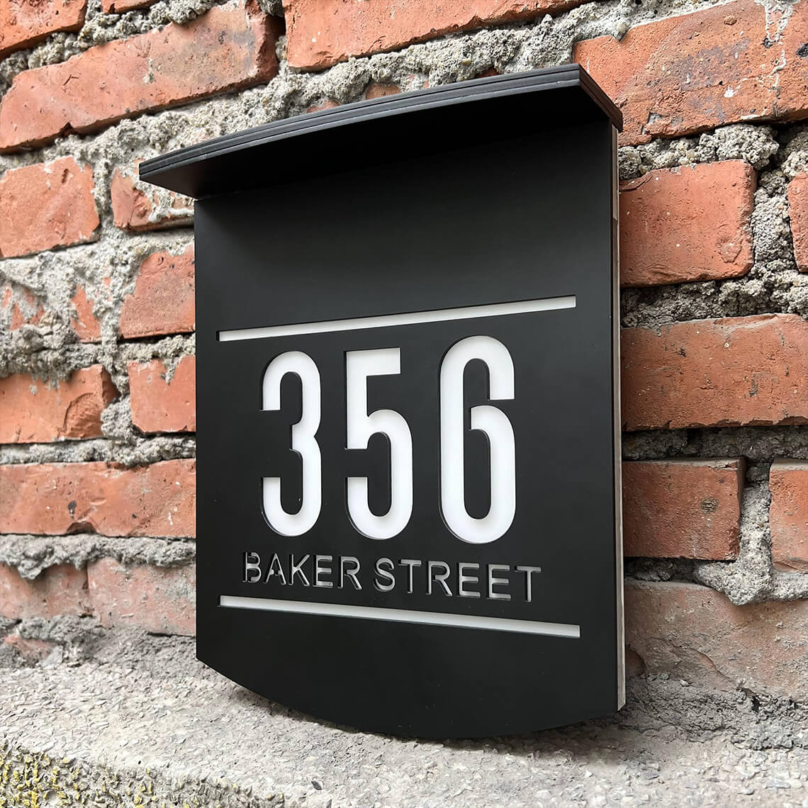Placa Personalizada de Endereço com Luminária Solar Ligth Nigth
