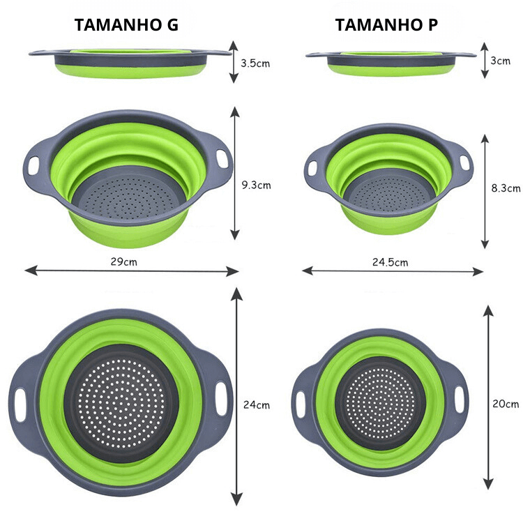 Escorredor de Alimentos Retrátil - Material não tóxico