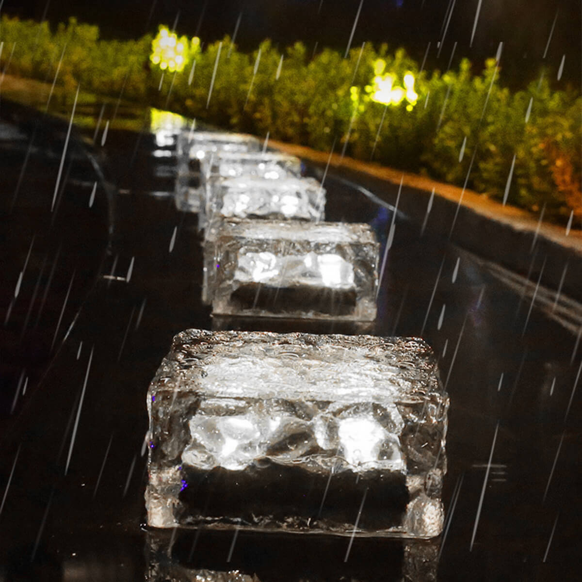 Luminária Solar em Forma de Cubo de Gelo LED