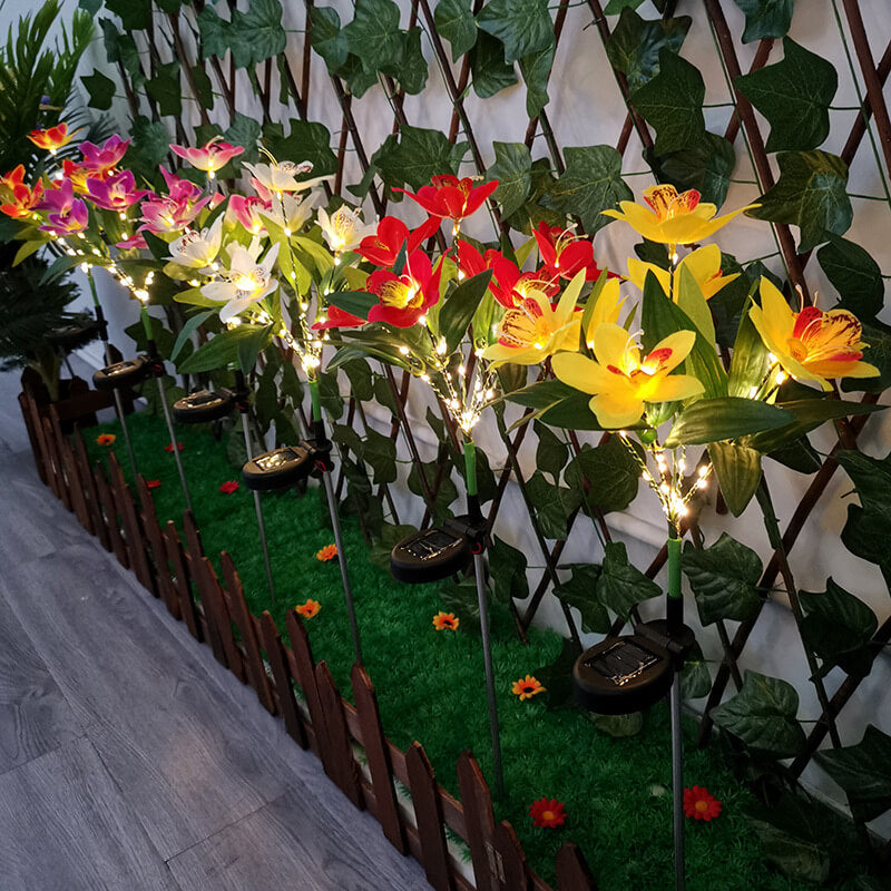 Luminária de Led Solar À Prova D'Água Orquídeas
