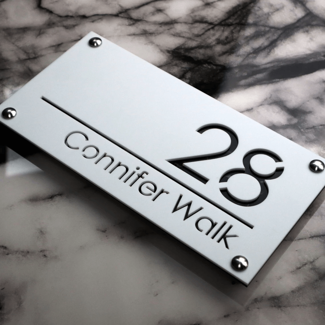 Placa Personalizada de Endereço Residencial/Comercial Elegance