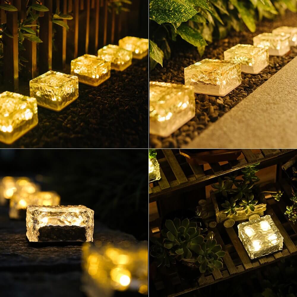 Luminária Solar em Forma de Cubo de Gelo LED