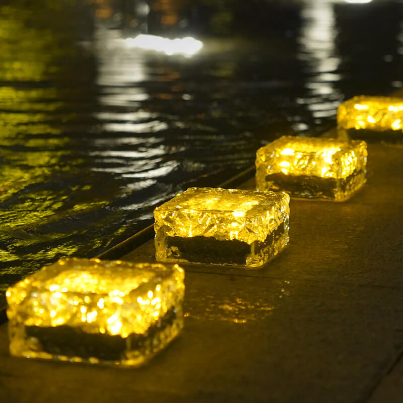 Luminária Solar em Forma de Cubo de Gelo LED