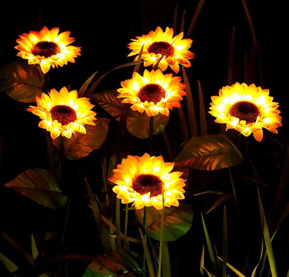 Luminária de Girassol - LED Solar à Prova d'Água