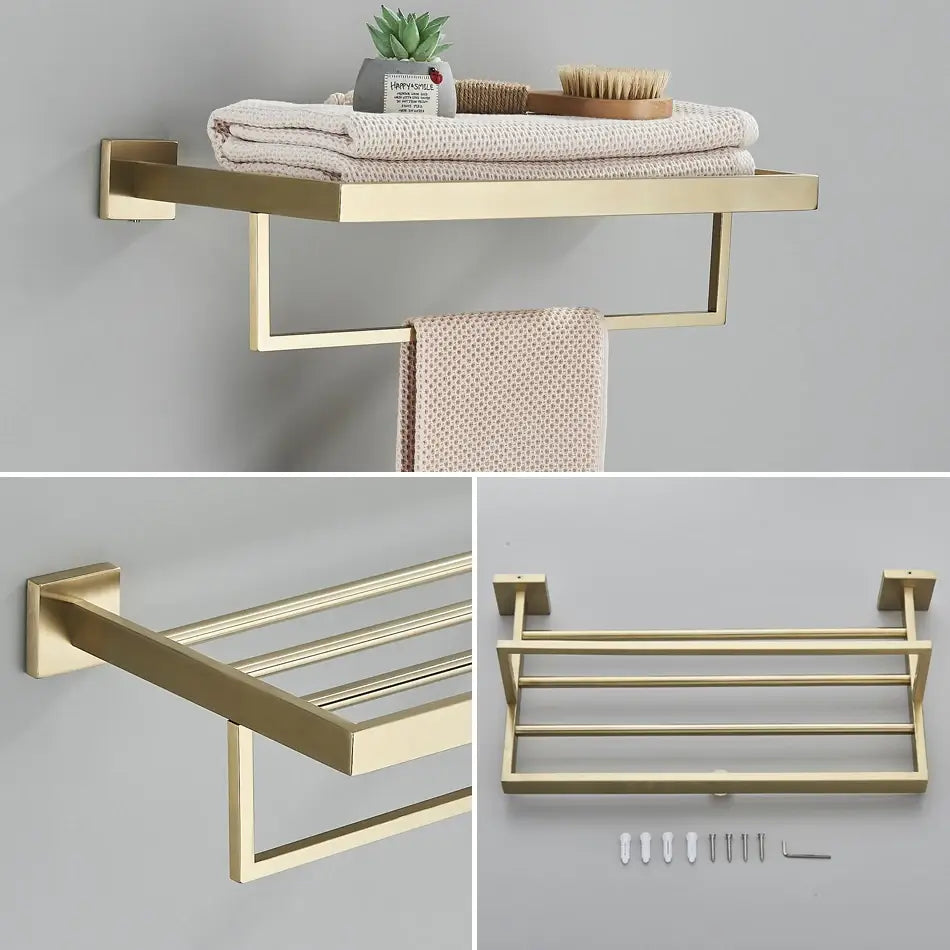 Acessórios Para Banheiro Luxury Gold Escovado