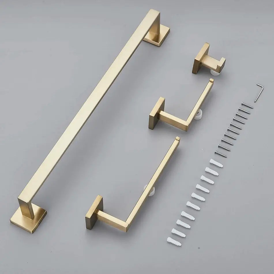 Acessórios Para Banheiro Luxury Gold Escovado
