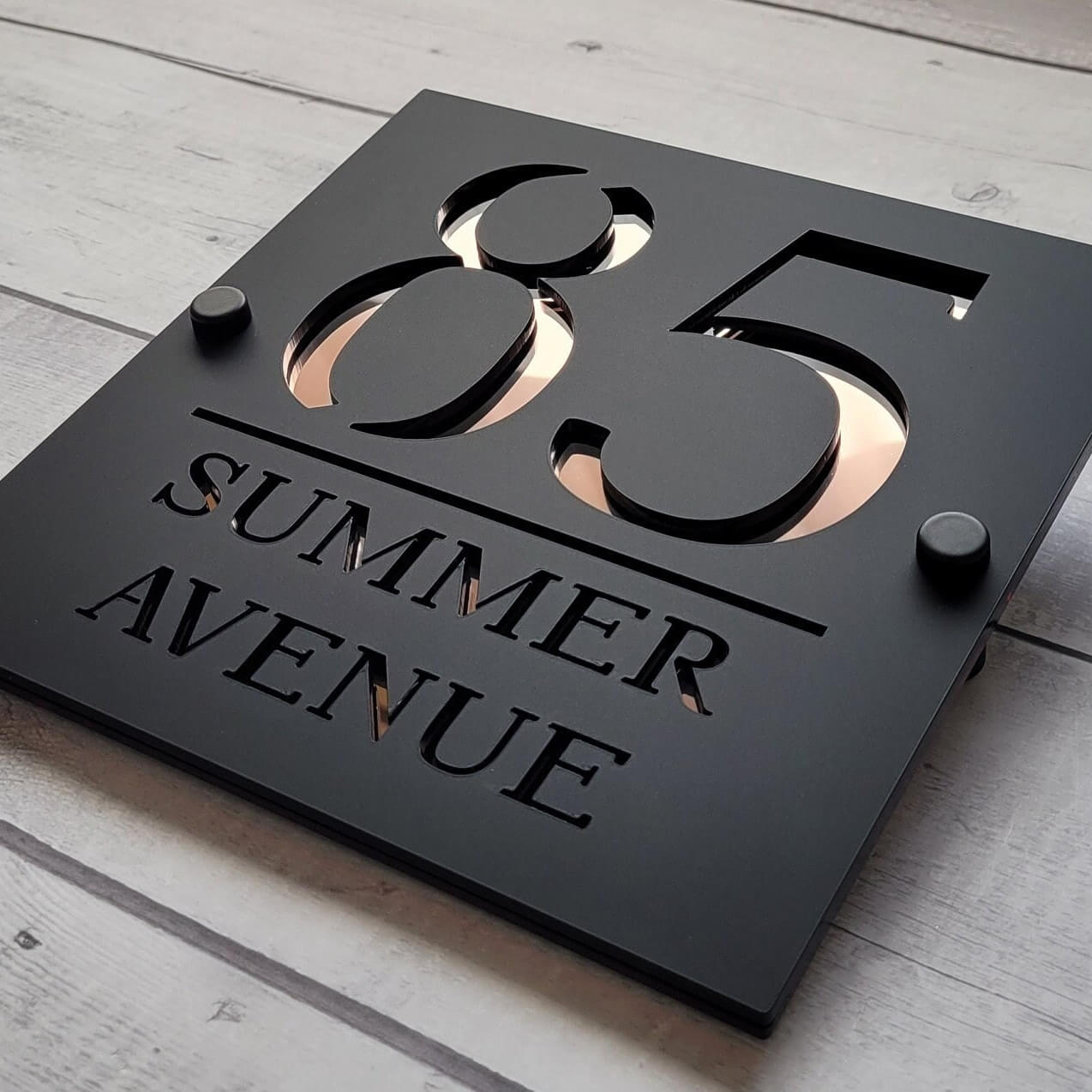 Placa Personalizada Modern Blanche com Endereço 3D