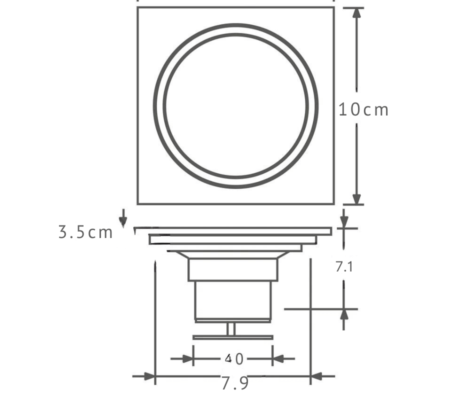 Ralo Click Rose Gold Fosco Sistema Inteligente Anti Odor 10x10 e 15x15