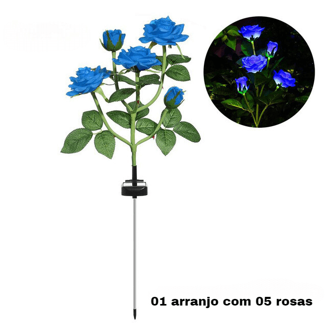 Luminária de Led Solar À Prova D'Água  Rosas