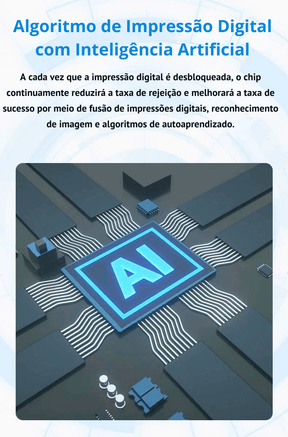 Fechadura Eletrônica Inteligente Digital Smart Tuya com Biometria, Wi-Fi