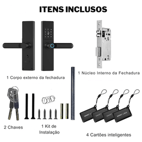 Fechadura Eletrônica Inteligente Digital Smart Tuya com Biometria, Wi-Fi