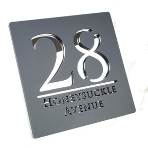 Placa Personalizada Modern Blanche com Endereço 3D