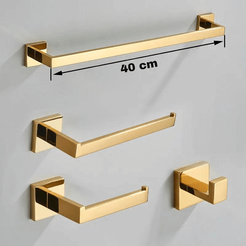 Acessórios Para Banheiro Luxury Gold Brilhante Em Aço Inoxidável