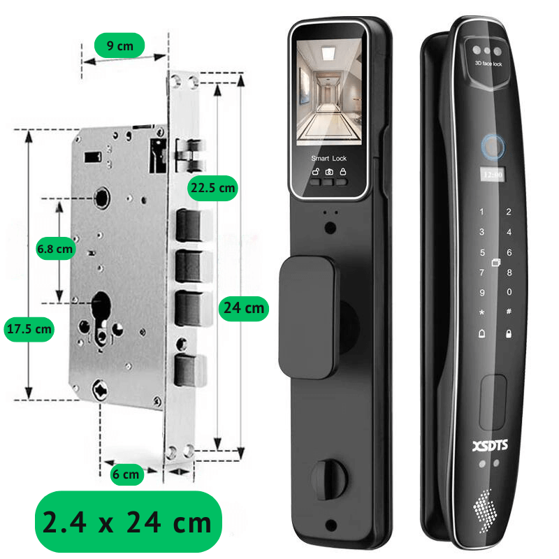 Fechadura Eletrônica Inteligente Reconhecimento Facial 3D Biométrica WiFi Digital - APP Eques