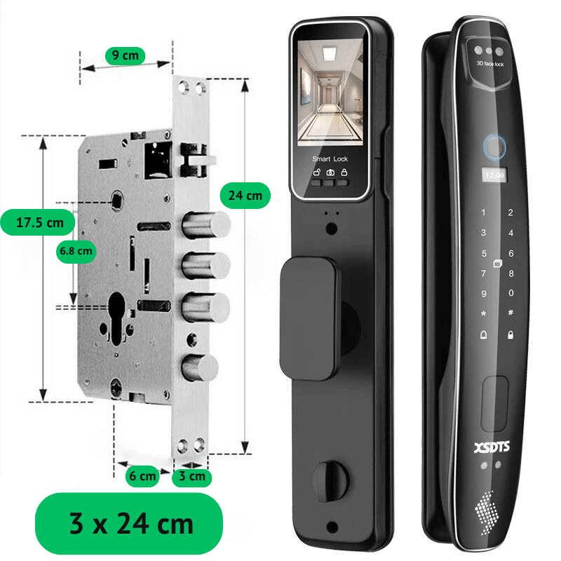 Fechadura Eletrônica Inteligente Reconhecimento Facial 3D Biométrica WiFi Digital - APP Eques