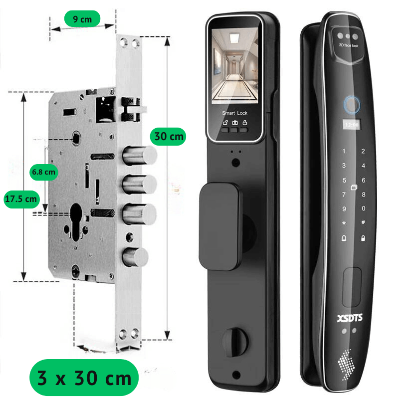 Fechadura Eletrônica Inteligente Reconhecimento Facial 3D Biométrica WiFi Digital - APP Eques