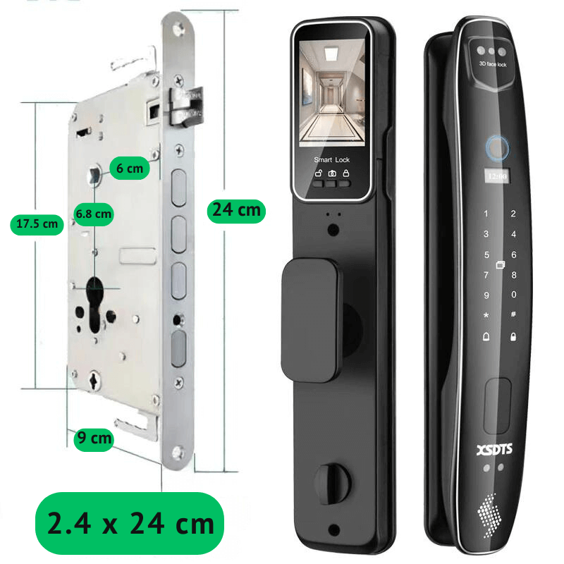 Fechadura Eletrônica Inteligente Reconhecimento Facial 3D Biométrica WiFi Digital - APP Eques