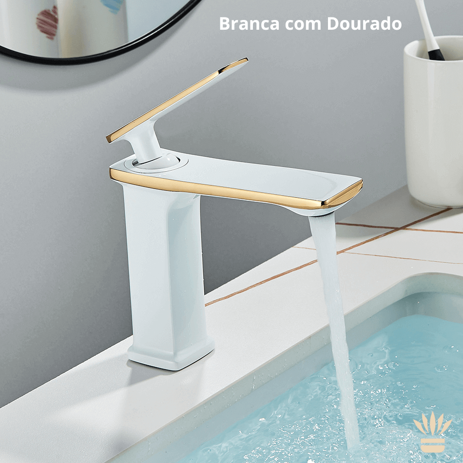 Torneira Para Banheiro Aqua Fusion Short  Quente e Fria Monocomando Cuba Baixa