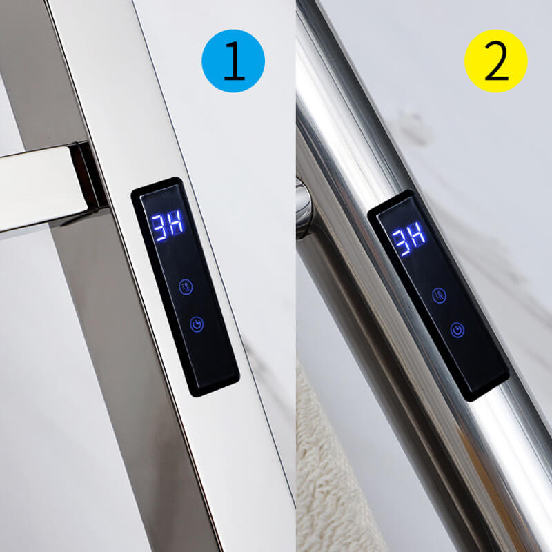 Toalheiro Térmico Cromado Aquecedor de Toalhas Inteligente com Display Digital WiFi e Timer Aço Inoxidável