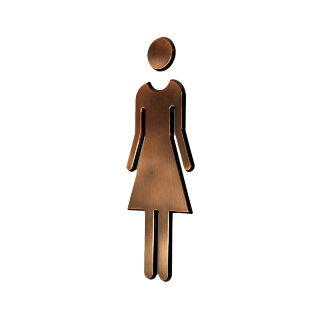 Placas de Sinalização de Banheiro em Bronze Feminino / Masculino Adesiva