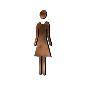 Placas de Sinalização de Banheiro em Bronze Feminino / Masculino Adesiva