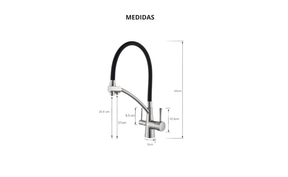 Torneira Gourmet Com Saída Para Água Filtrada Monocomando Quente e Fria Elegance Arc