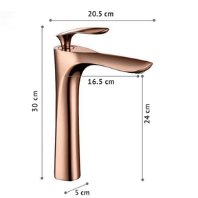 Torneira Para Banheiro Excellenza Monocomando Quente e Fria Rose Gold Cuba Baixa / Alta