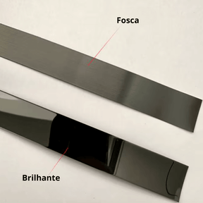 Moldura Espelhada ou Fosca Em Aço Inox Adesiva -  5 metros