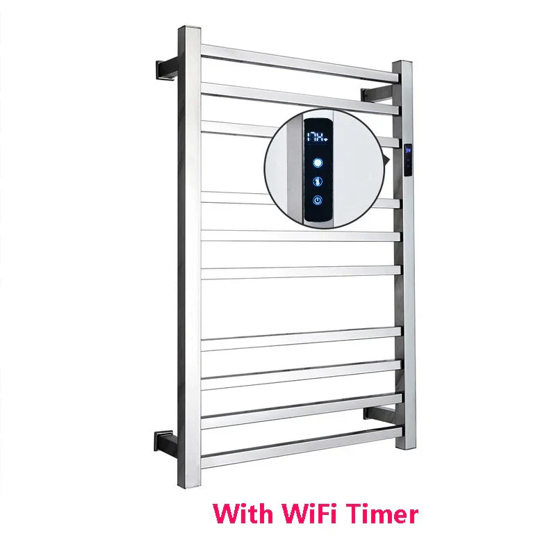 Electric Towel Rack 304 Stainless Steel Temperature&Time Control Smart Heated Towel Rail Towel Warmer 780*500*120mm 110V/220V
