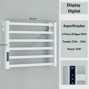 Toalheiro Térmico Termostático em Aço Inoxidável Display Digital Touch 110V / 220V