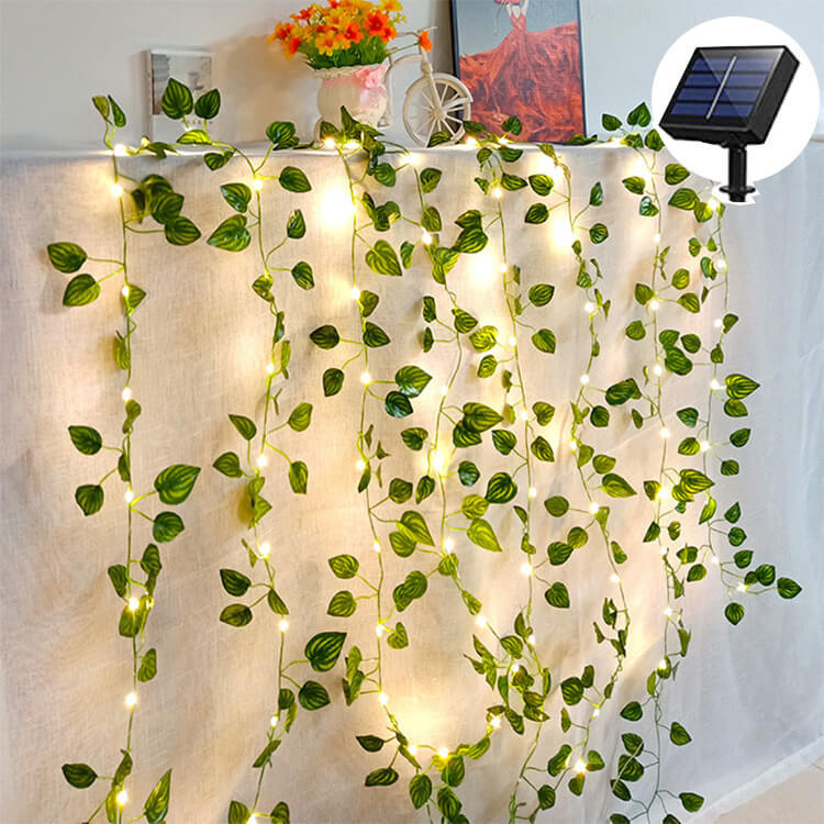 Luminárias de LED Guirlandas de Folhas Cordas de Luz - Energia Solar