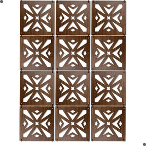 Placas Vazadas Decorativas Cobogó Imbuia MDF Kit 20 Unidades