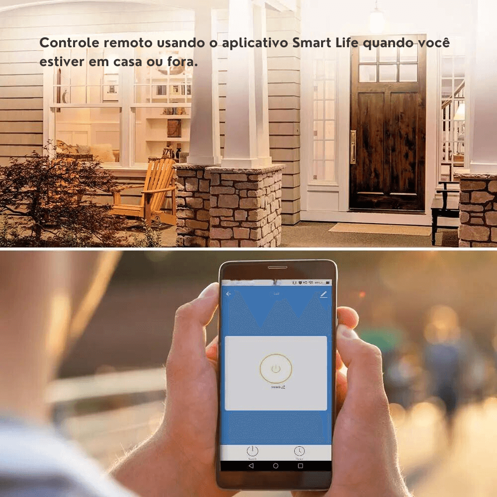 Interruptor Smart Wi-Touch e Comando de Voz Tuya - Compatível com Alexa e Google Home