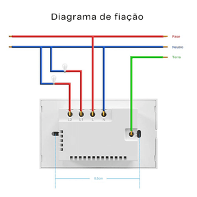 Interruptor c/ Tomada Smart Wi-Touch e Comando de Voz Tuya - Compatível com Alexa e Google Home