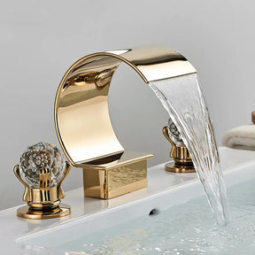 Torneira Para Lavabo e Banheiro Luxury Golden Waterfall - Cuba Baixa