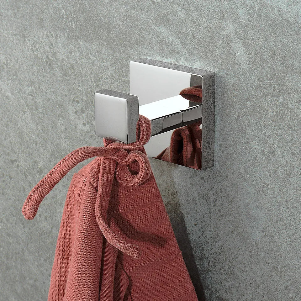 Acessórios Para Banheiro Luxury Cromado Escovado Toalheiro Duplo 50cm